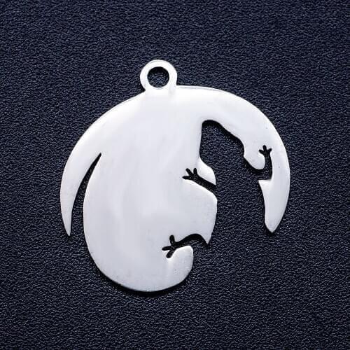 10pcs/lot Lizard DIY Jewelry Charms Wholesale 100% Stainless Steel Pendant Accessories Charm for Bracelet Making