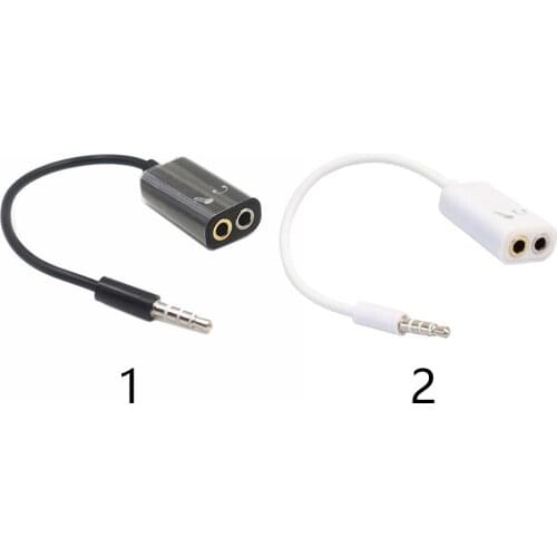 Portable Adapter Durable Splitter Earphone Microphone Output Audio Cable 3.5mm PC Connection 2 IN 1