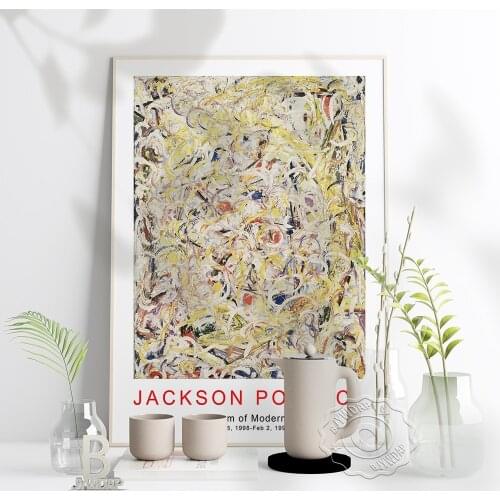 Jackson Pollock Modern Art Museum Exhibition Poster, Pollock Wall Vintage Art Print, Abstract Expressionism Wall Home Decor Gift