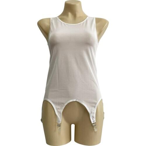 Sheer Mesh Vest Bodysuit with 6 Straps Garter Belt Night Lingerie Women Nightwear, Sleepwear for honeymoon night TK-ing
