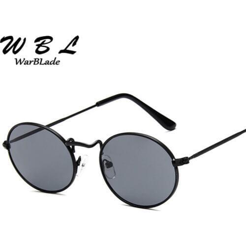 WarBLade Retro Gothic Steampunk Mirror Sunglasses Gold And Black Sun Glasses Men Round Circle Glasses Vintage 2019