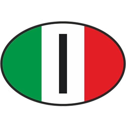 SZWL I Italy Country Code Oval with Italian Flag Car Sticker Creative Decal Helmet Waterproof Bumper Accessories Vinyl,13cm*9cm