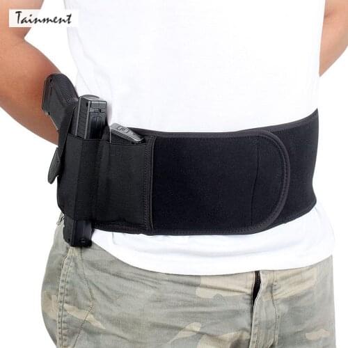 Tactical Pistol Holster Military Concealed Holster Wide Belt Mobile Phone Holster Outdoor Hunting Shooting Defense Holster Men