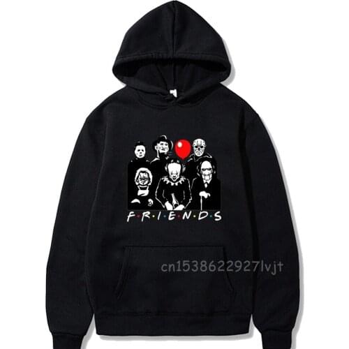 Halloween Hoodie Horror Friends Women Men Sweatshirt Aesthetic Long Sleeve Loose Premium Cotton Camisas Hoodies