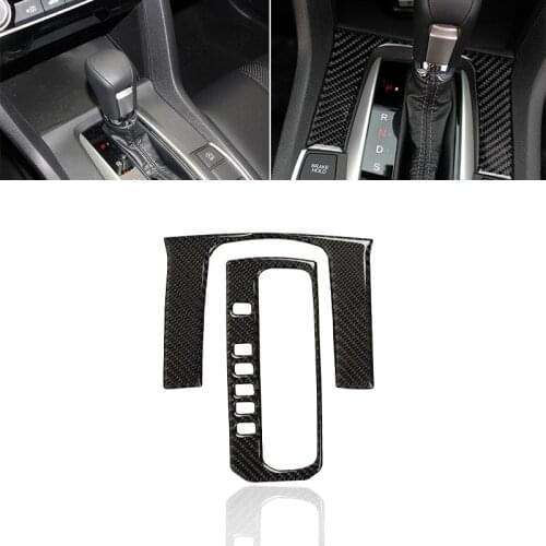 Carbon Fiber Gear Shift Panel Cover Trim Stickers for honda civic 10th gen 2020 2019 2018 2017 2016 stickers car decoration