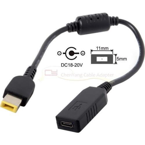 USB 3.1 Type C USB-C to Rectangle 11.0*5.0mm Power Plug PD Emulator Trigger Charge Cable for Lenovo ThinkPad X1 Carbon