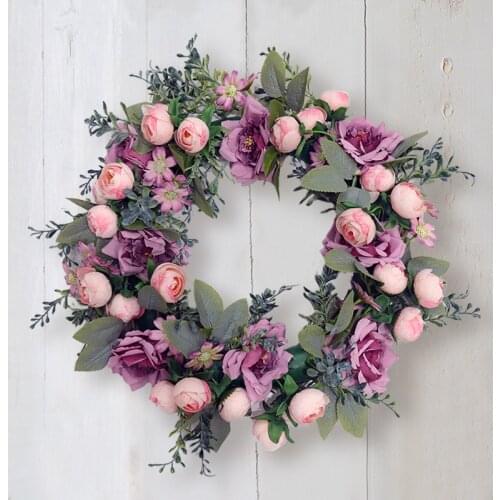 Wreath on the door flores artificiales para decoracion fiesta wedding roses garden fall decorations for home wall hanging decor