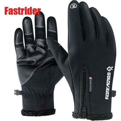 Waterproof motocicleta Gloves Winter Touch Screen Windproof Cycling Full Finger Zipper Thermal Sport Scratch Mountaineeringt