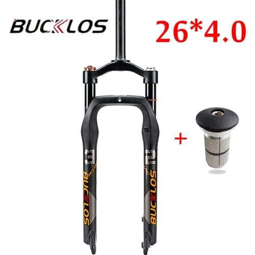 BUCKLOS Air Fork 26 MTB Suspension fork Travel 120mm Lockout 9mm Quick Release Straight Tube 4.0 tires Bike Fork Accessories