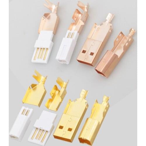 High Quality Hi-End Gold Plated USB connector USB A+USB B Type A-B Plug For DIY USB Cable Taiwan Made