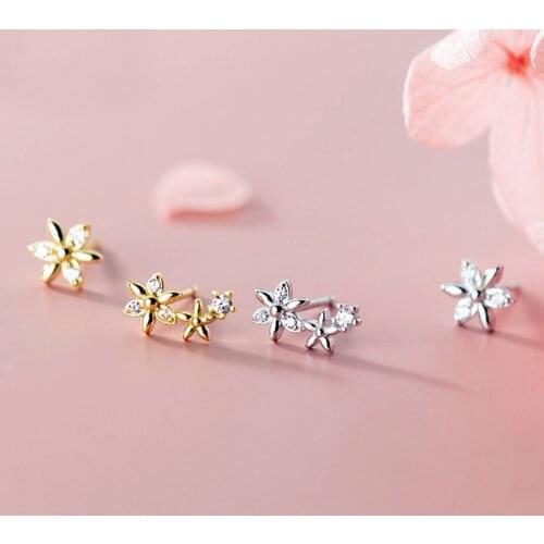 925 Sterling Silver Flowers Lovely Girls Women Summer Stud Earrings GIFT A1644