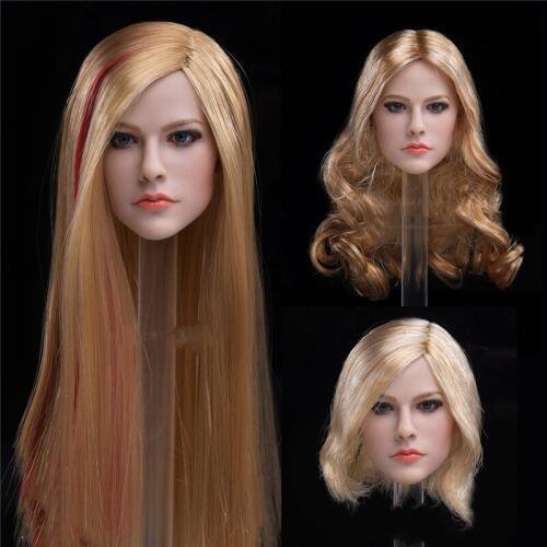 1/6 Scale Singer Avril Head Sculpt Model for 12" PH Action Figure Body Toys JX-028A/B/C Female Head Carved DIY Stype