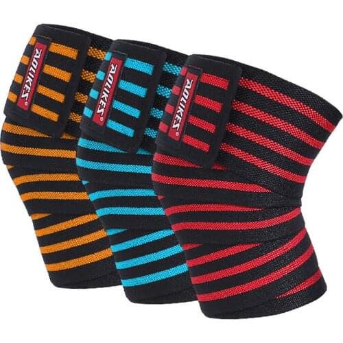 1PCS 180*8CM Fitness WeightLifting Leg Knee Compression Straps Wraps Elastic Bandages Poverlifting Squats Training