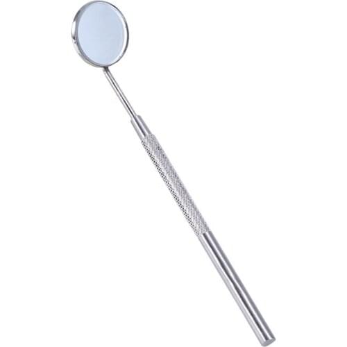 2 Pieces Checking Extension Grafting Mirror Stainless Steel Looking Glass Clean Oral Eyelashes Tool Handle Inspection Mirror