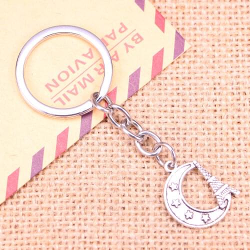 20pcs New Fashion Keychain 22x19mm eiffel tower paris moon Pendants DIY Men Jewelry Car Key Chain Ring Holder Souvenir For Gift