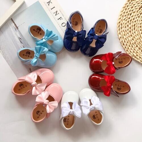 2020summer Leather Lining Girls Soft Princess Shoes Cute Bow Baby Spain Little Girl Wild Shoes Tide Girls Dress Shoes