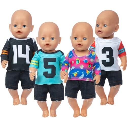 2021 Cowboy Suit Fit 17inch 43cm Doll Clothes Born Baby Suit For Baby Birthday Festival Gift