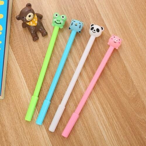 24 pcs Creative cute pet animal gel pen cute stationery cartoon black signature pen student exam factory wholesale