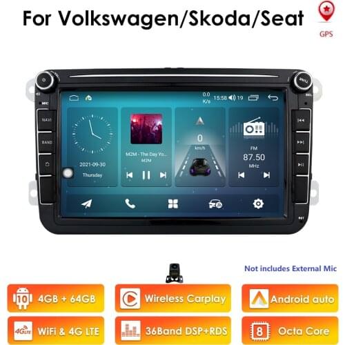 2DIN android10.0 OctaCore 4G+64G car dvd audio multimedia for Volk swagen V W Golf beetle passatCC EOSjetta polo Skoda/Seat/Leon