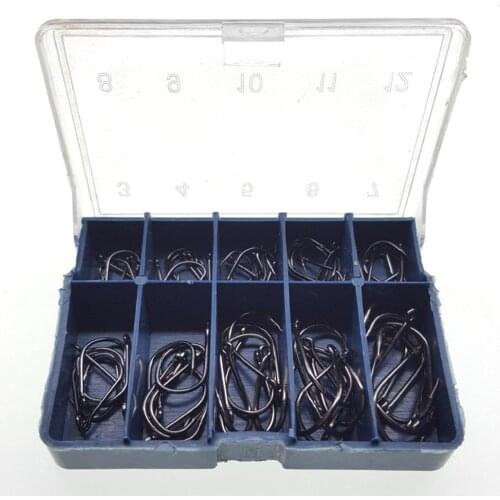 Mounchain 70pcs Pack High Steel Durable Fish Hook Baits Holder Long Handle Circle Fishing Hooks with Box