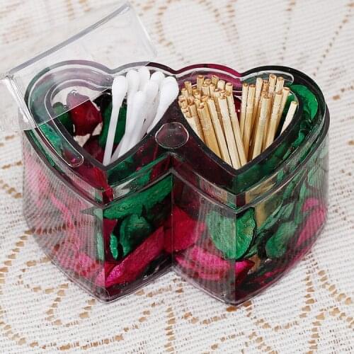 AW104 Acrylic Double Heart Cotton Swab Box Creative Home Toothpick Box Fashion Desktop Decoration Home Daily Use