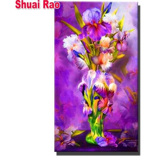 Fantasy"purple irises"diamond embroidery Sale flowers Diamond Painting full Square/Round drill Cross Stitch Still Life Large