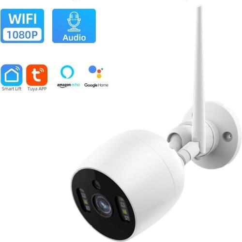 Wireless Video Smart Home Tuya IP Camera 1080P HD Outdoor Surveillance Security Camera Two Way Audio IR Bullet Wifi Camera