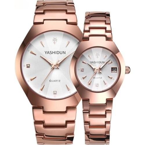 The meal when couples watch waterproof table calendar business man ms steel belt watch fashion students watch