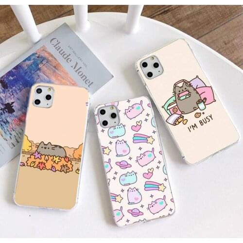 Cute Pusheen cat Phone Case for iphone 12 pro max 11 pro XS MAX 8 7 6 6S Plus X 5S SE 2020 XR cover
