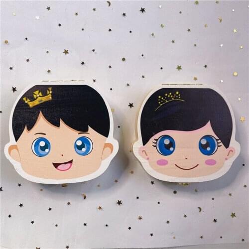 Wooden Baby -babytooth primary tooth Umbilical Organizer Storage Boys Girls Souvenir Case Baby Gifts Tooth Box English /Spanish