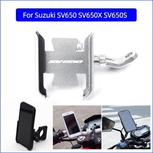 For Suzuki SV650 SV650X SV650S All Year Motorcycle Mobile Phone Holder GPS Navigator Rearview Mirror Handlebar Bracket