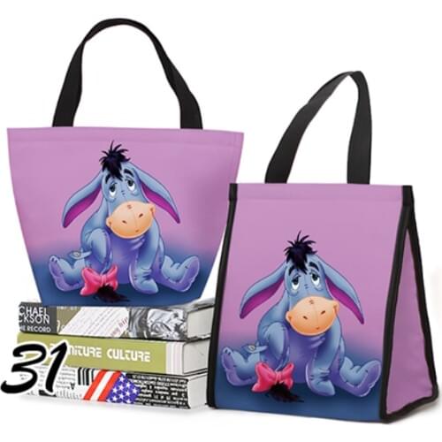 Disney Eeyore Blue Anime Figures Cartoon Product Cosplay Accessories Customized Lunch Bag Warm Storage Gifts Unisex