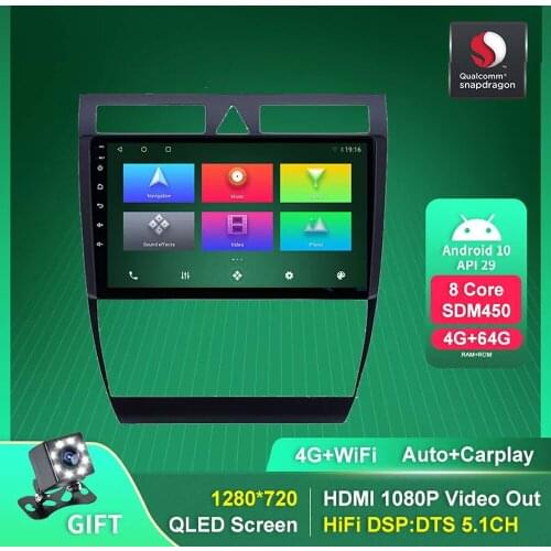 HiFi DSP Car Radio For Audi A6 C5 1997-2004 S6 2 1999-2004 RS6 1 2002-2006 GPS Navigation Stereo Video Multimedia Player Carplay