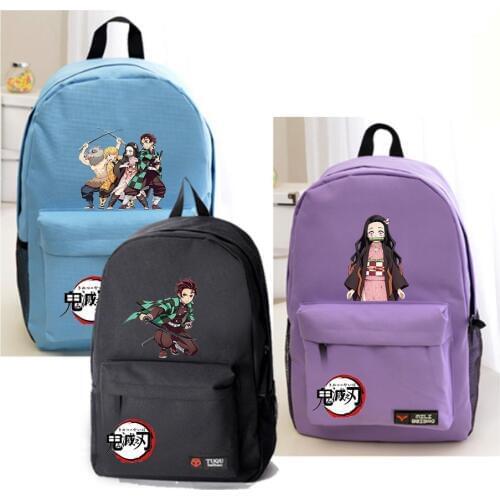 Cartoon Anime Demon Slayer: Kimetsu no Yaiba Canvas Backpack Cosplay Kamado Tanjirou School Bookbag Travel Shoulder Bag Knapsack