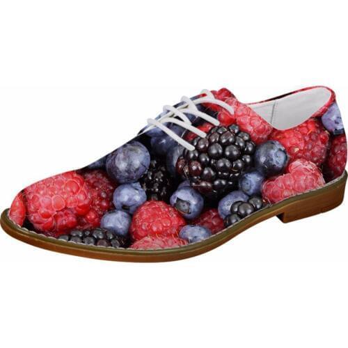 Customized 3D Fruit Pattern Fashion Oxfords Shoes for Teenage Boys Casual Synthetic Men Oxfords Shoes Flats Leather Man Zapatos