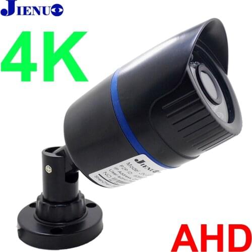 JIENUO 4K AHD Camera Black Security Surveillance CCTV Outdoor Waterproof AHD TVI CVI CVBS Infrared Night Vision 8mp Hd Home Cam