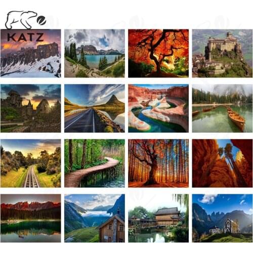 Art Path Picture Diamond Painting Modern Four Seasons Landscape Diamond Cross Stitch Toy Diamond Embroidery Gift Decoration