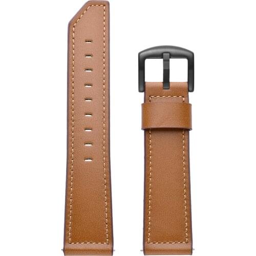 Leather strap for Huami Amazfit GTR 47mm 42mm/ GTS / Bip lite / Amazfit Stratos 2 3 Wrist Band Watchband Bracelet Black Brown