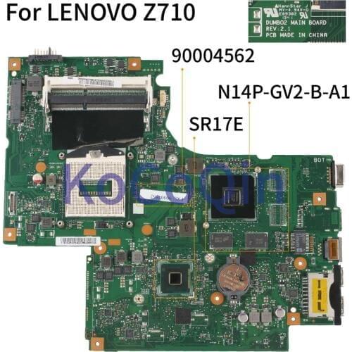 KoCoQin Laptop motherboard For LENOVO G710 Z710 HM87 Mainboard DUMBO2 90004562 SR17E N14P-GV2-B-A1