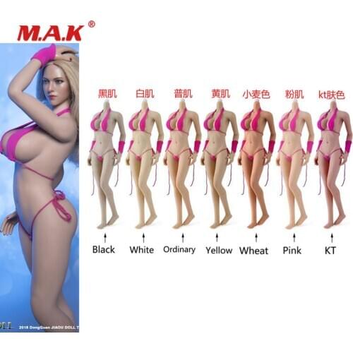 New 1/6 Super-Flexible European Sexy Detachable Foot Female Large Breast Bust Seamless Bodies Suntan/Pale/Normal/Pink/Tan Model