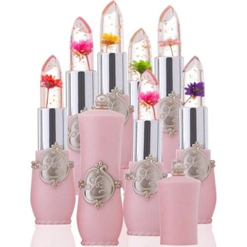 New Long Lasting Moisturizer Transparents Flower Lipstick Cosmetics Waterproof Temperature Change Color Jelly Lipstick Balm hot
