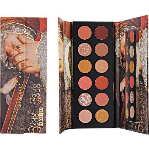 HOJO 12 Color Beauty Glazed Professional Soft Glam Matte Eyeshadow Glitter Eye Shadow Palette Long Lasting Makeup Eyeshadow