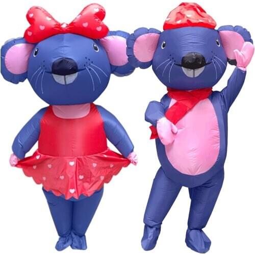 Valentines Day Gift Audlt Couples Clothes Christmas Mouse Inflatable Costume Halloween Cosplay Party Costumes Performance Suit