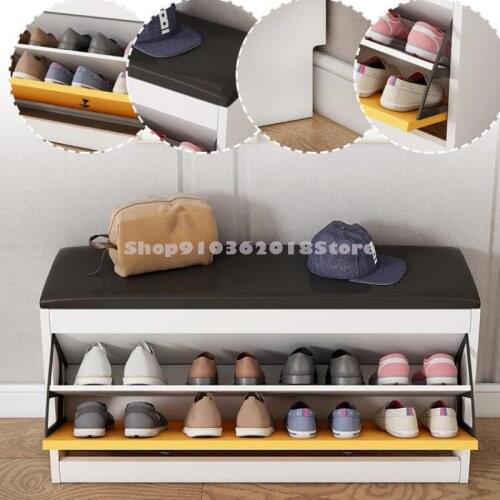Household Doorstep Shoe Changing Stool Simple Turnover Bucket Small Shoe Rack Shoe Cabinet Shoe Wearing Stool Clothing Store Sit