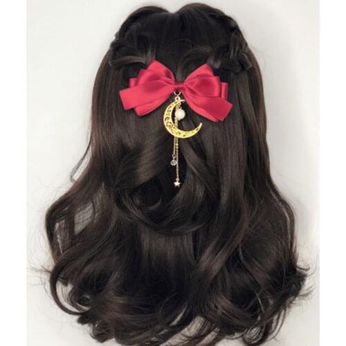 Moon Pendant Bowknot Headdress Comb Back Comb Hair Accessories Bridal Wedding Hair Decoration BH