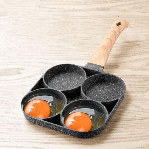 4-Hole 2-Hole Frying Pot Pan Thickened Omelet Pan Non-stick Pancake Steak Cooking Egg Ham Pans Breakfast Maker Cookware