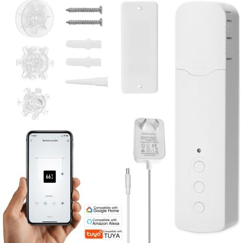 Tuya WiFi TM616EGWT Intelligent Pull Bead Curtain Motor Intelligent Home Household Hotel Electric Curtain Motors APP Control