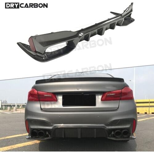Dry Carbon Fiber Rear Diffuser Lip Splitters Aprons Spoiler For BMW 5 Series F90 M5 G30 M Sport 2018- 2020 3D Style Diffuser