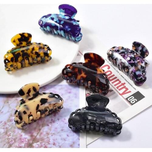 Acetate Material Leopard Dots Pattern Crab Hair Clips for Women Girls High Quality Hair Claws Hairgrips Fashion Hair Accessories