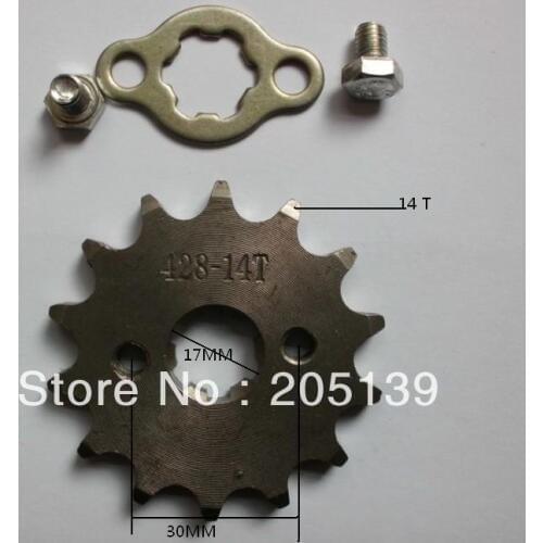 14t 17MM sprocket FOR 428 CHAIN motorcycle t8f variatore moto sprocket ktm maxsym 400i yamaha tw 200 go kart karting quad ATV